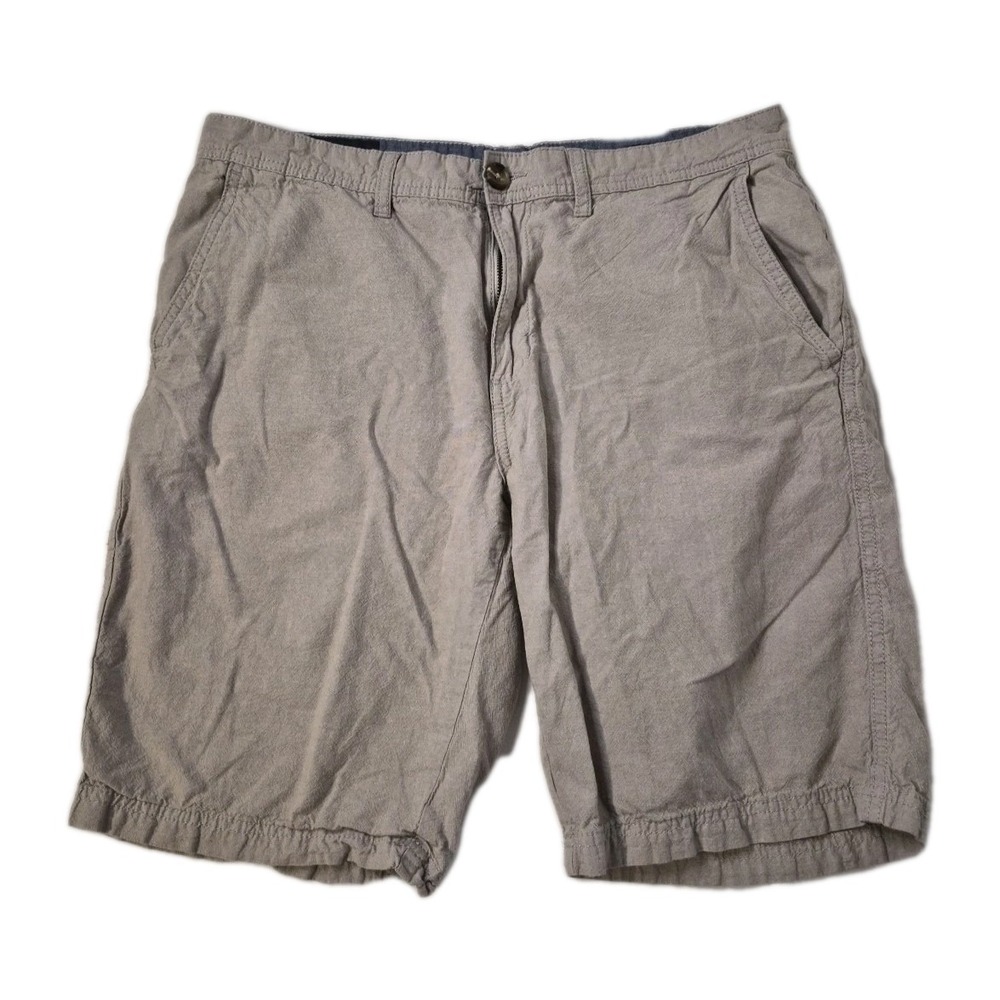 Wallin Bros Shorts‎ Mens 34 Beige Cotton Flat Front Chino Lightweight 10" Inseam